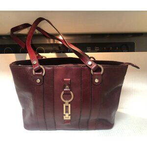 Etienne Aigner shoulder bag purse vintage oxblood maroon leather
